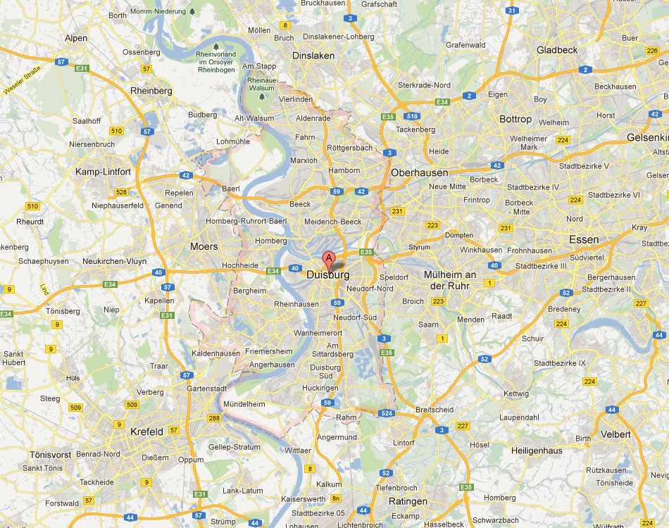 map of Duisburg
