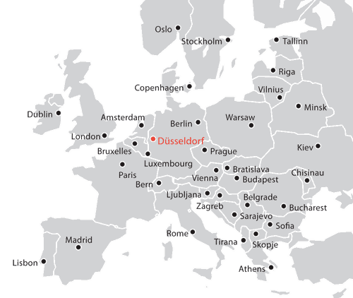 europe duesseldorf map