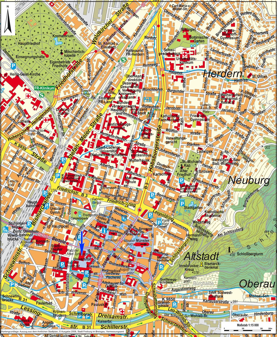 freiburg im breisgau tourist map