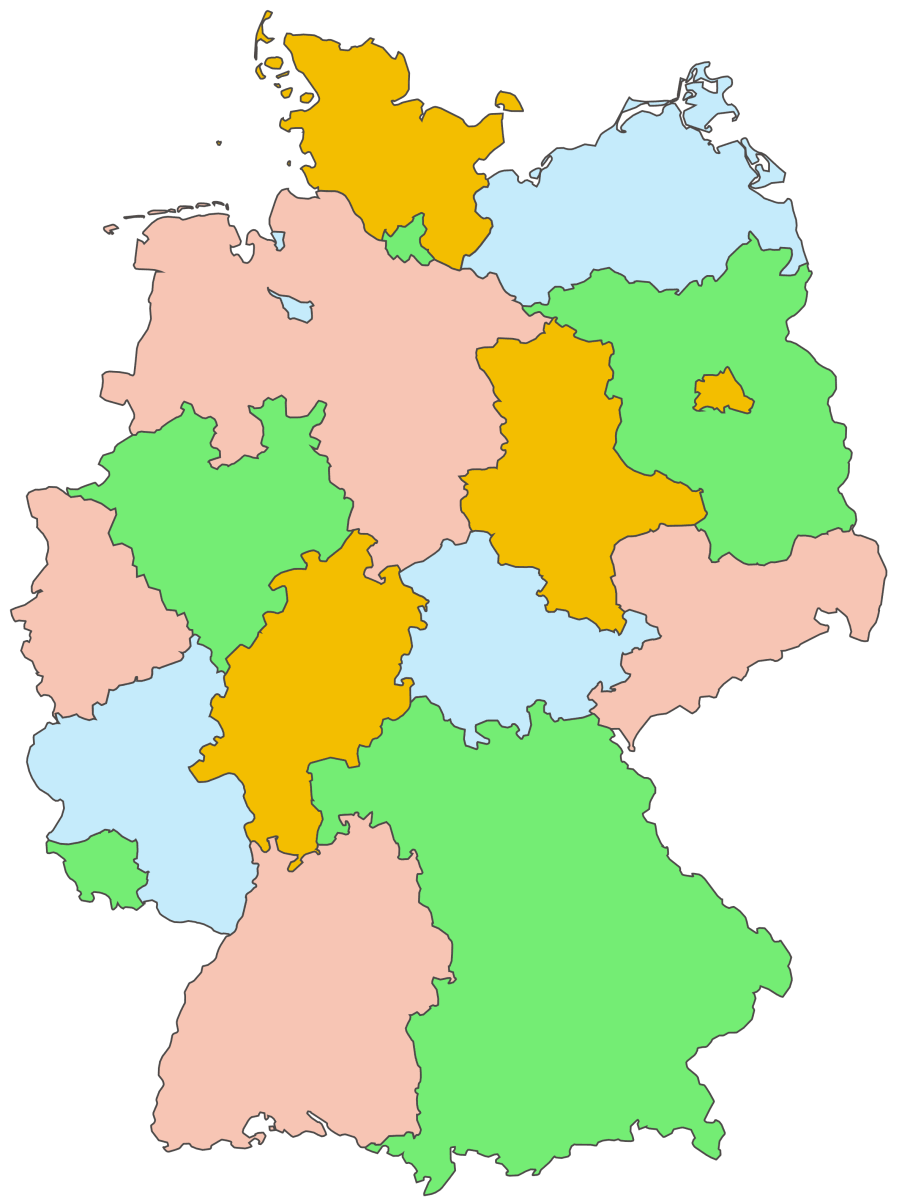 Germany Colored Outline Map
