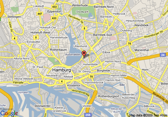 Hamburg harbor map