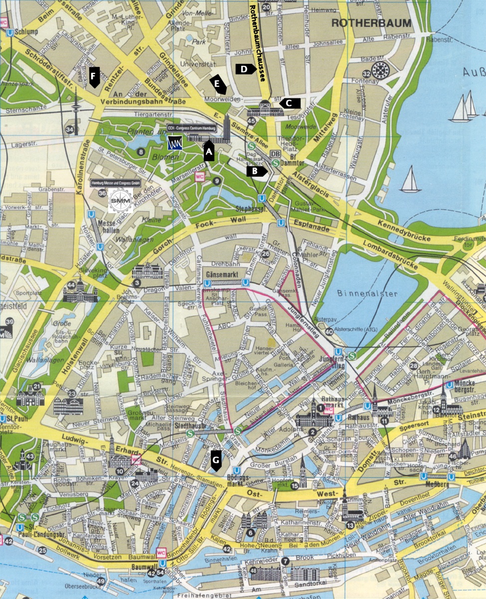 Hamburg tourist map