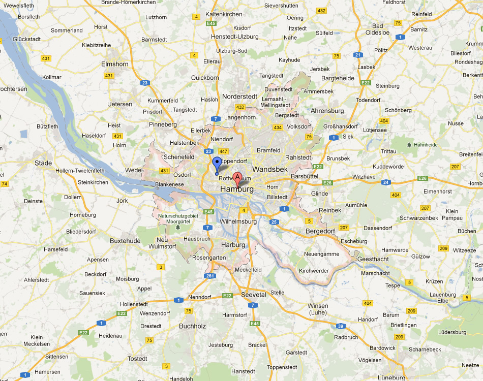 map of Hamburg