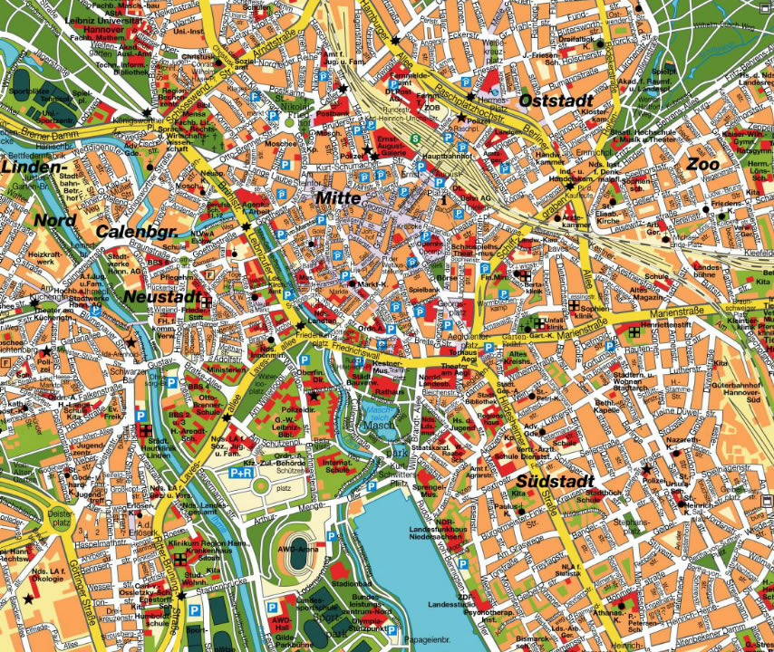 Hannover city center map