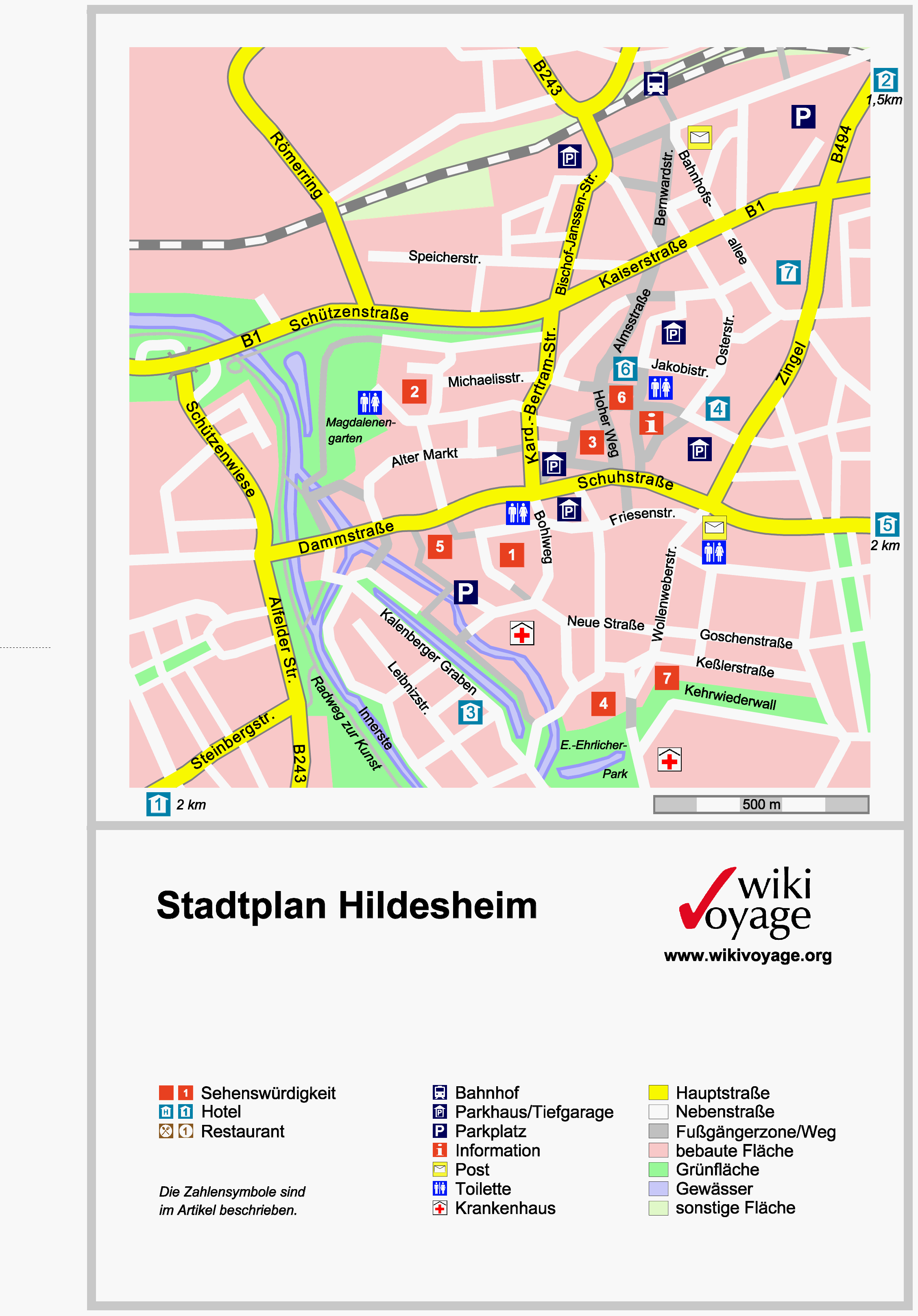 Hildesheim Tourist Map