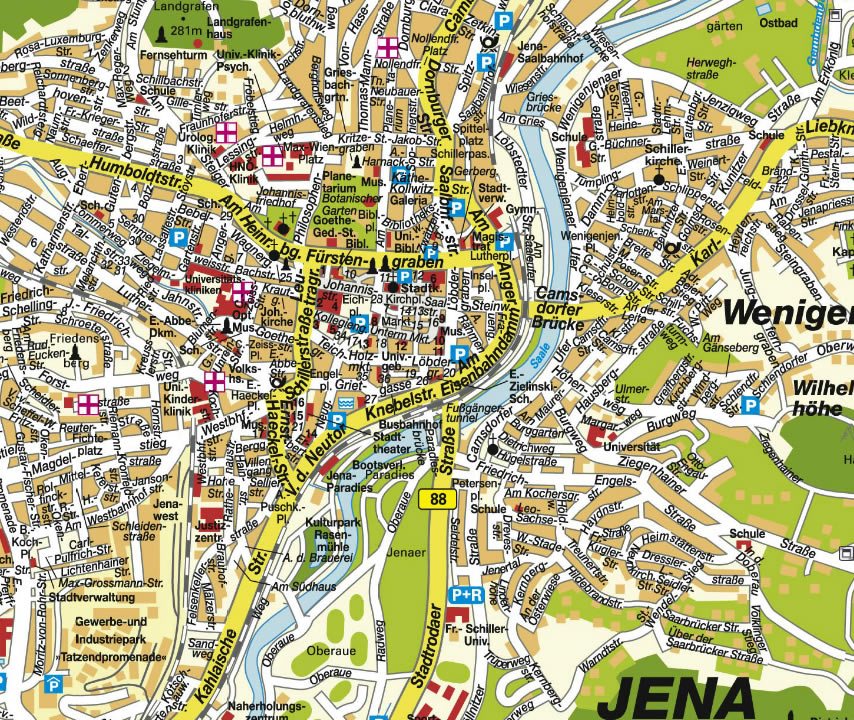 Jena city center map