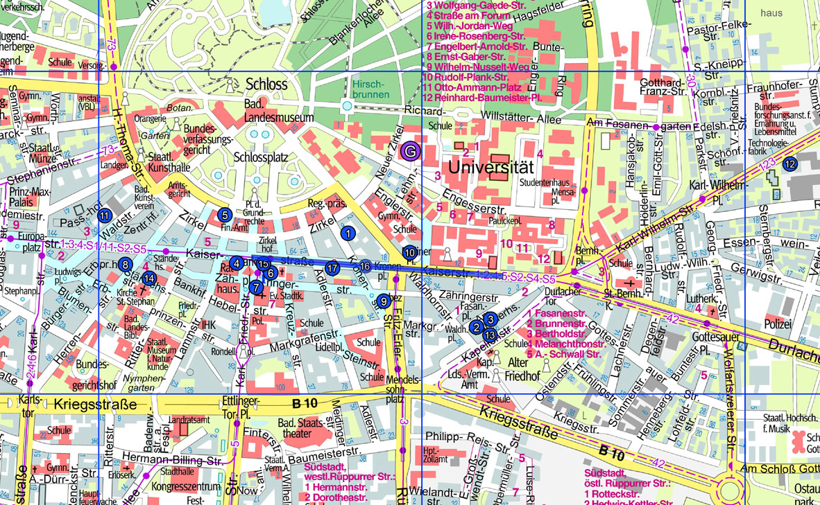 Karlsruhe street map