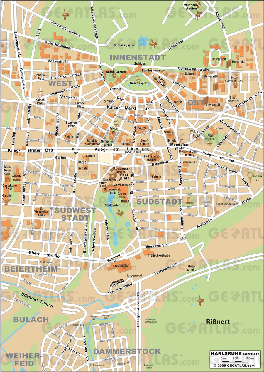Karlsruhe center map
