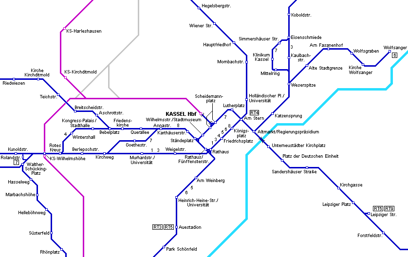Kassel metro map