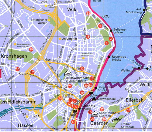 Kiel tourist map