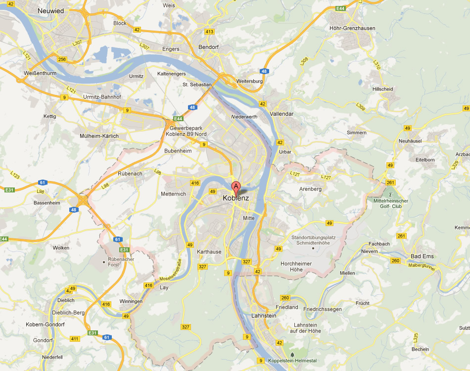 map of Koblenz