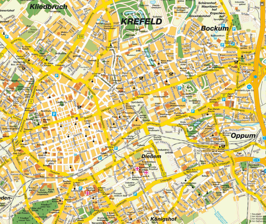 Krefeld map
