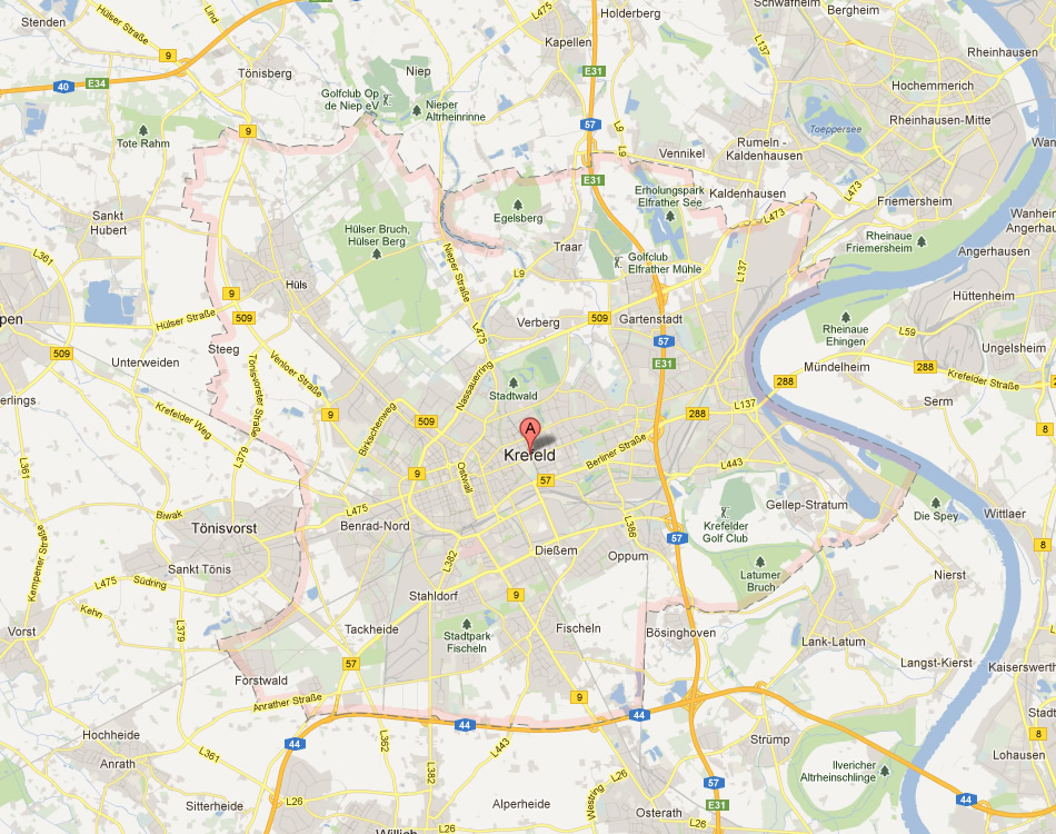 map of Krefeld