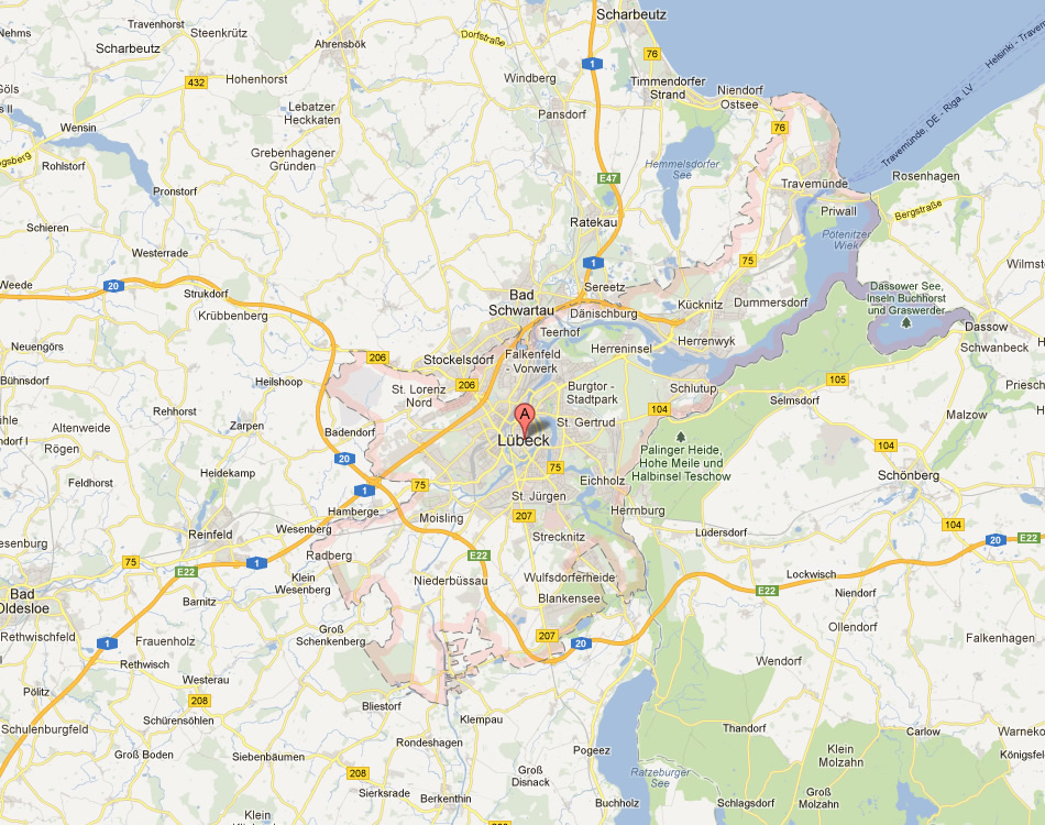 map of Lubeck