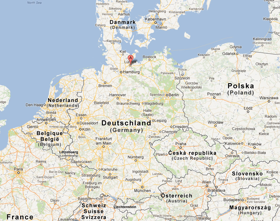 map of Lubeck germany