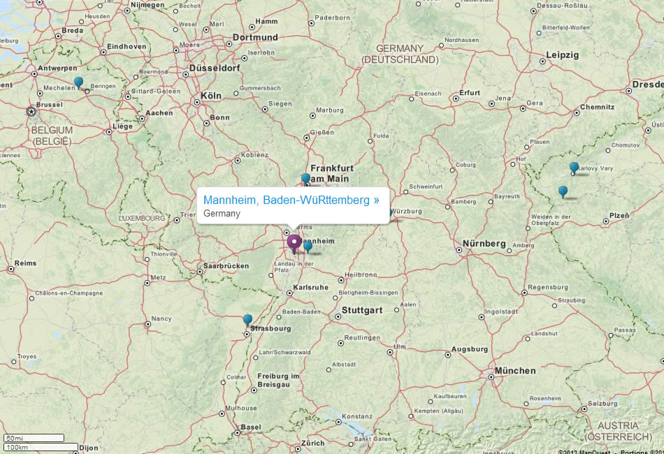 map of germany Mannheim