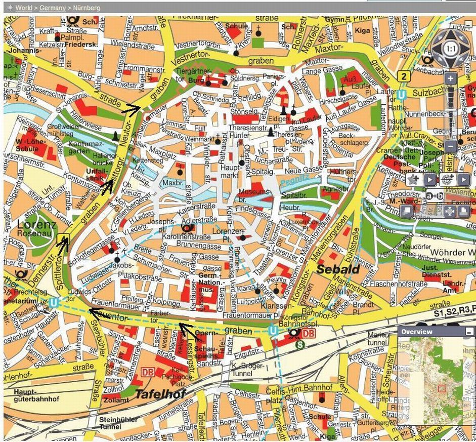 nurnberg hotels map