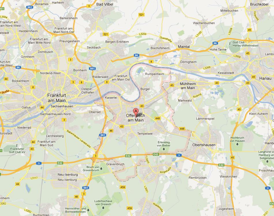 map of Offenbach