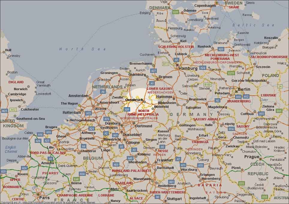 Osnabruck area map