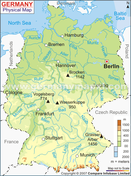 Germany Physical Map