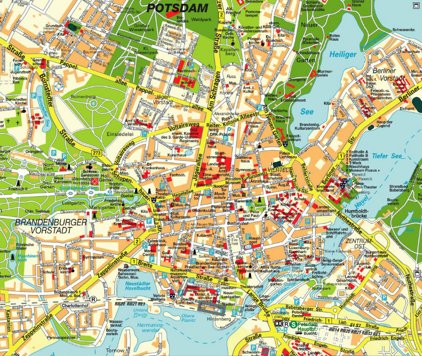 Potsdam city center map