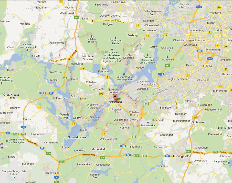 map of Potsdam