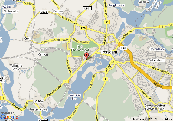 Potsdam hotels map