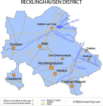 Recklinghausen districts map