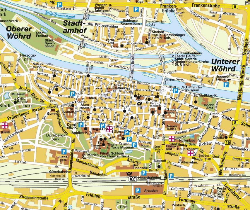 tourist map regensburg