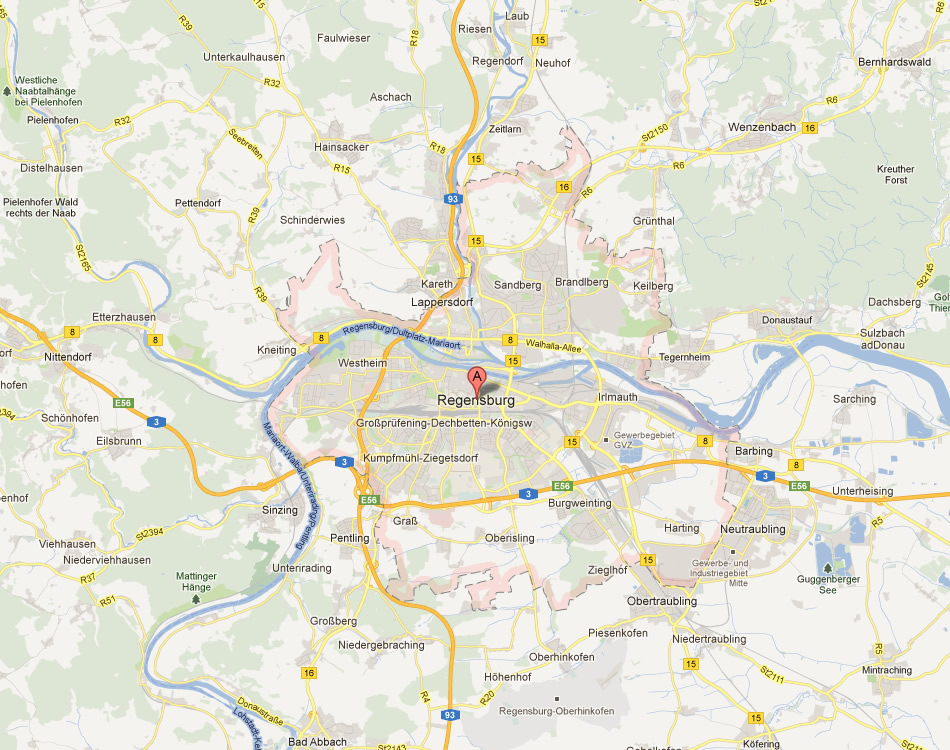 map of Regensburg