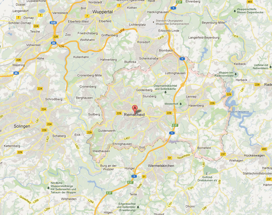 map of Remscheid