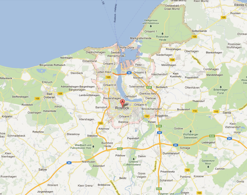 map of Rostock