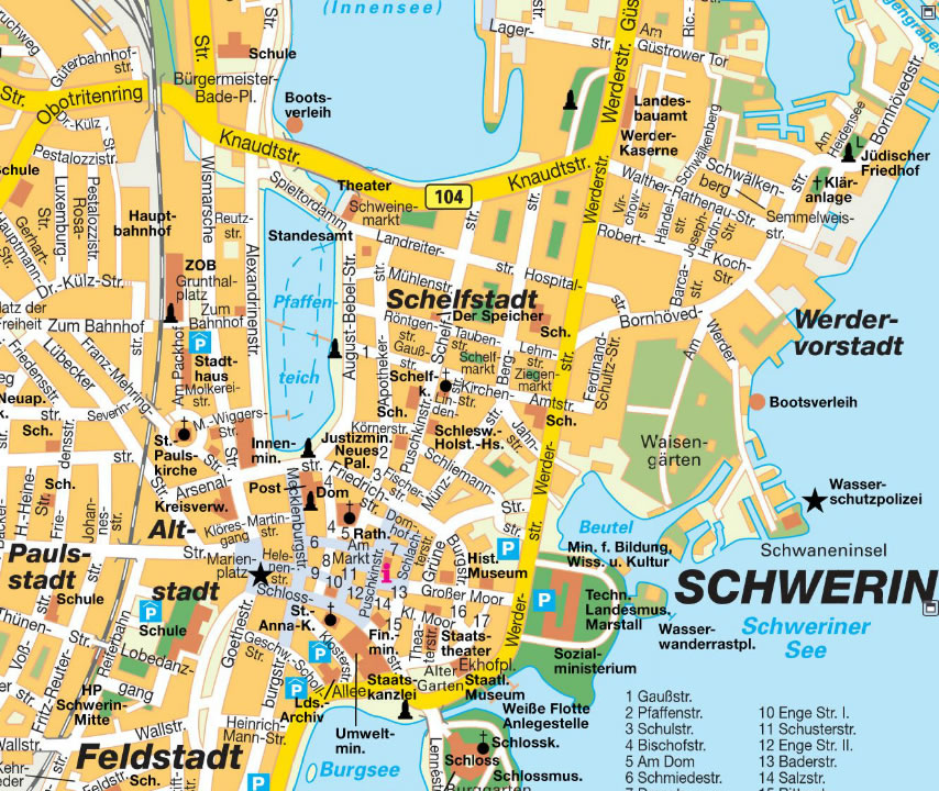 schwerin tourist map