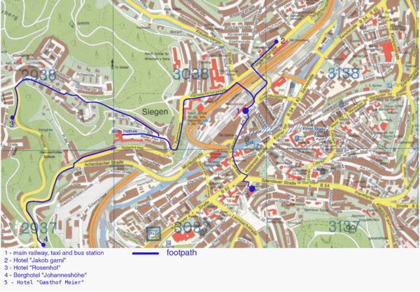 siegen downtown map
