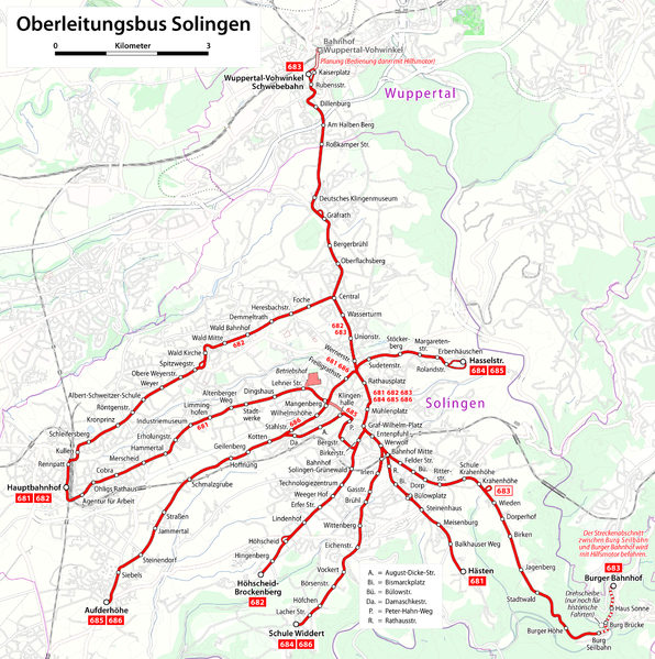 Solingen metro map
