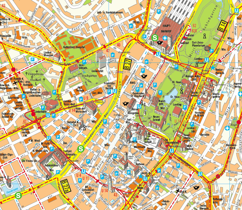 Stuttgart tourist map