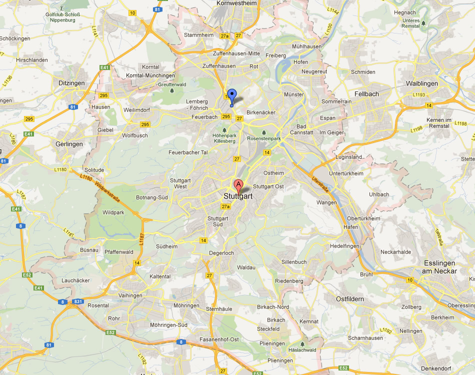 map of Stuttgart