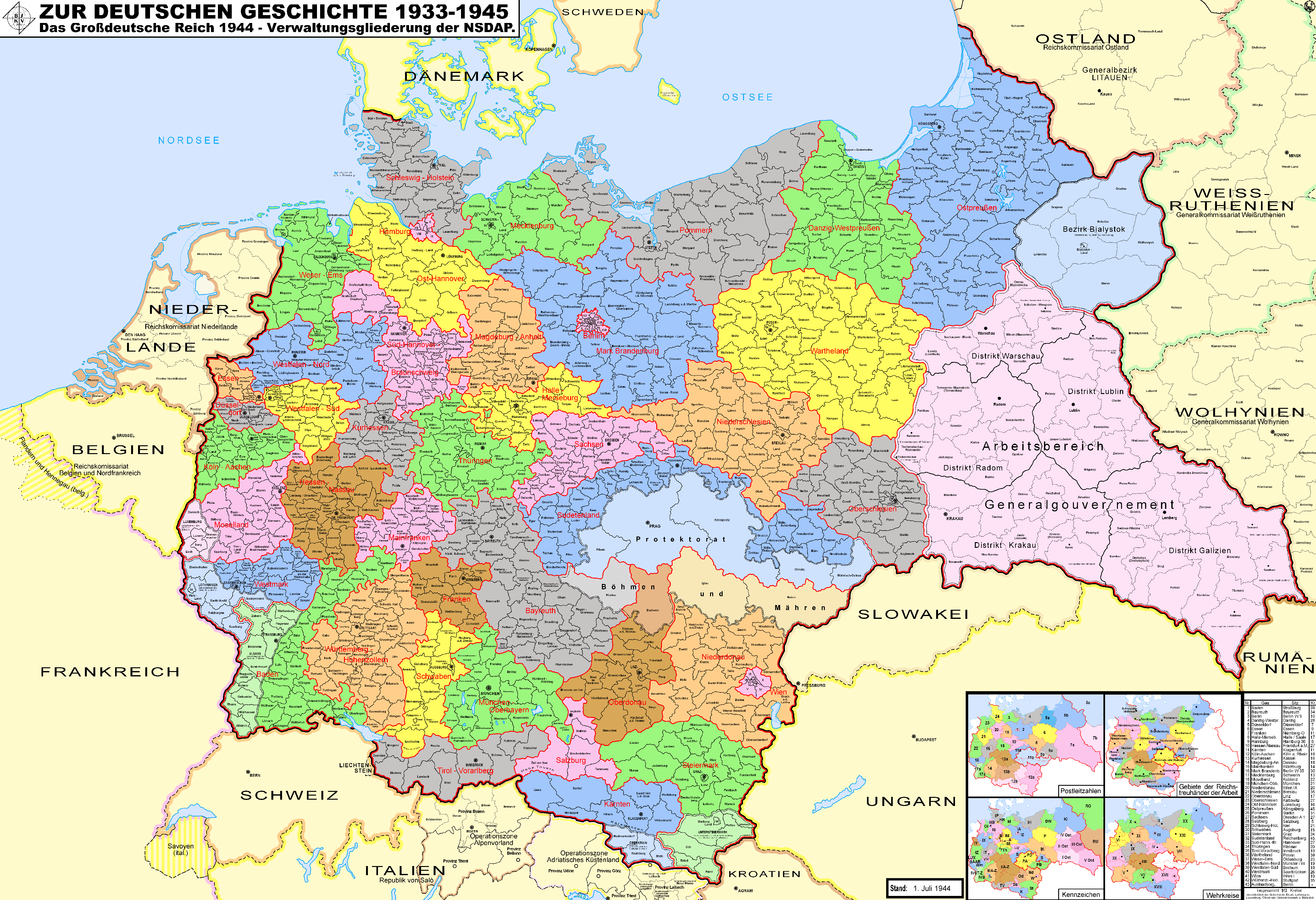 Third Reich Map 1944