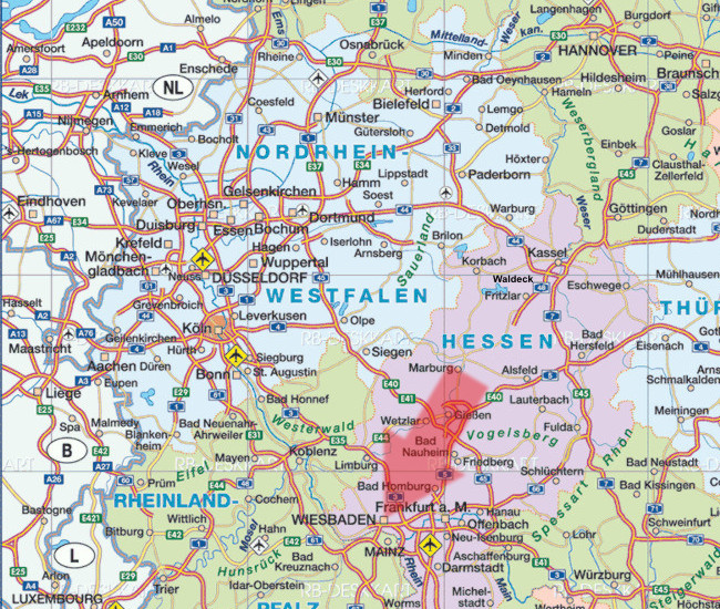 Wiesbaden area map