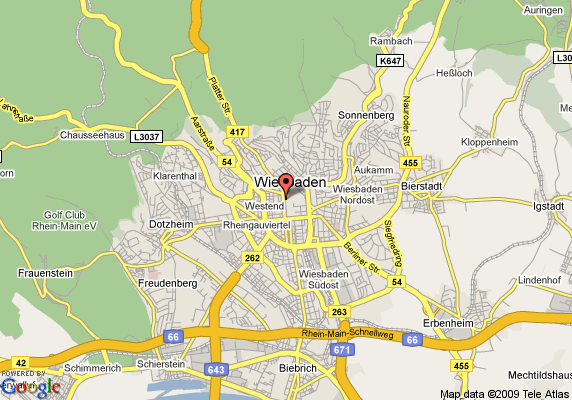 Wiesbaden hotels map