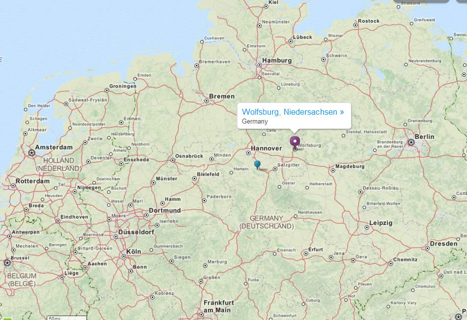 map of germany Wolfsburg