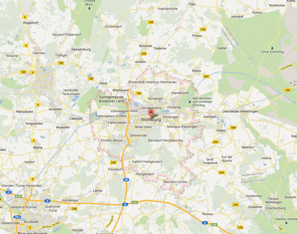 map of Wolfsburg