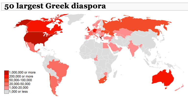 50 largest greek diaspora