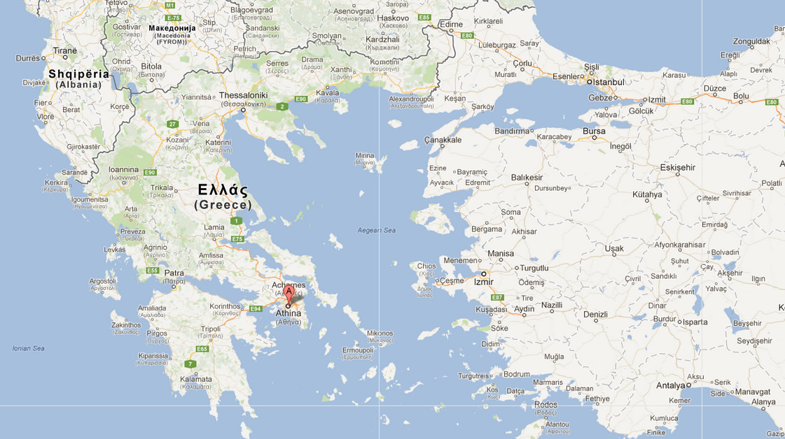 athens map greece