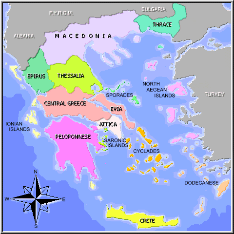 greece regions map