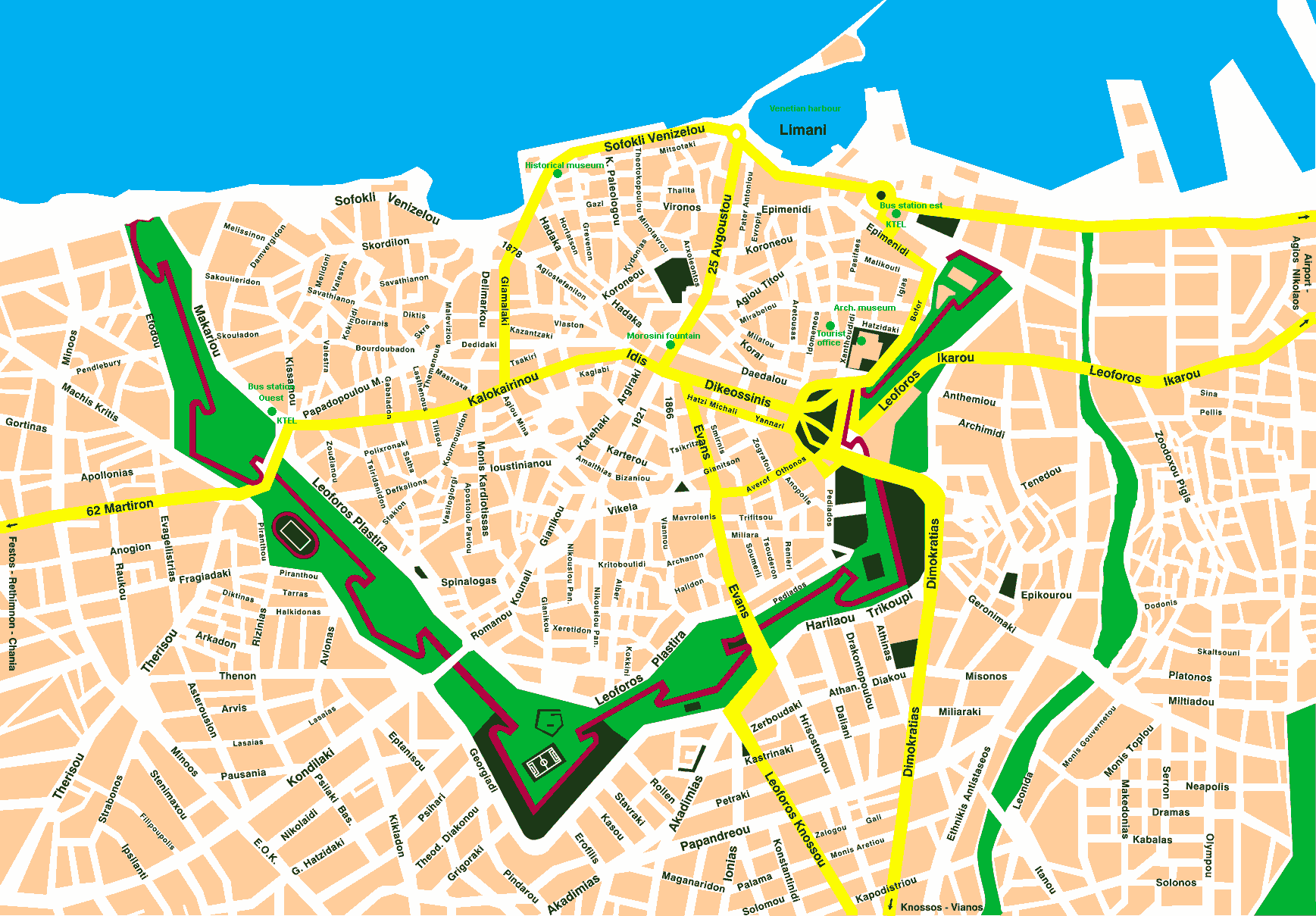 Heraklion center map