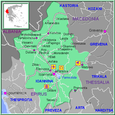 Ioannina province map