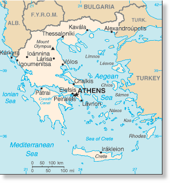 greece Larissa map