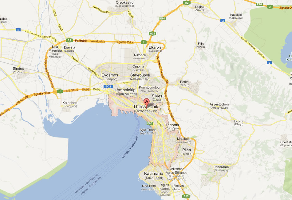 map of Thessaloniki