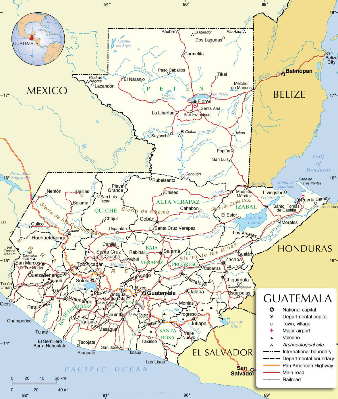 guatemala administrative map